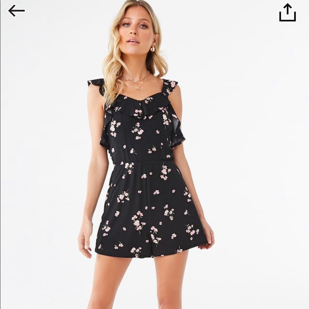Floral Self Tie Romper